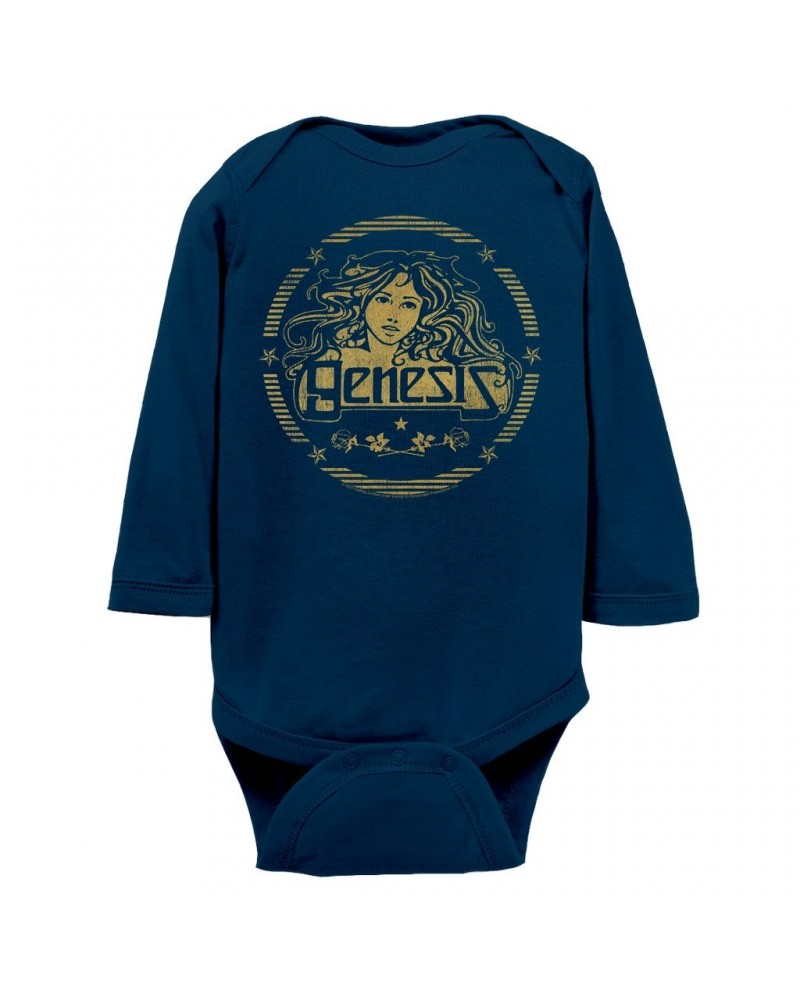 Genesis Long Sleeve Bodysuit | Band Art Nouveau Gold Logo Bodysuit $10.12 Shirts