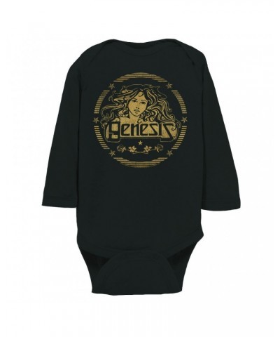 Genesis Long Sleeve Bodysuit | Band Art Nouveau Gold Logo Bodysuit $10.12 Shirts